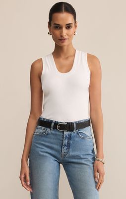 SERENA RIB TANK - WHITE