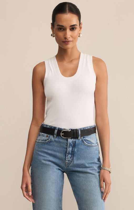 SERENA RIB TANK - WHITE