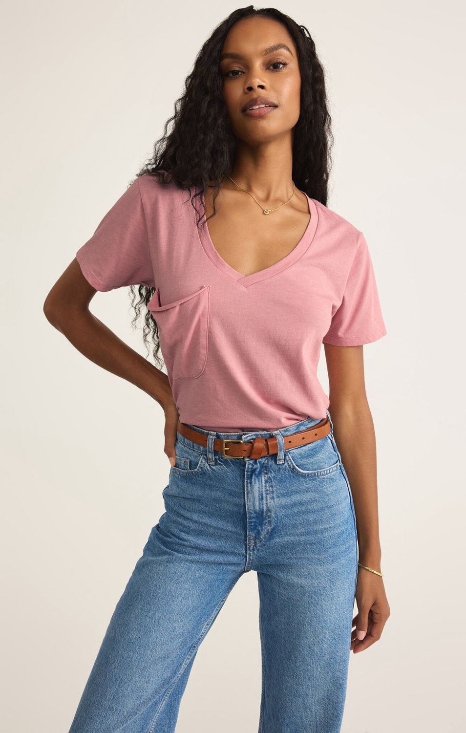 THE POCKET TEE - PINK SMOKE