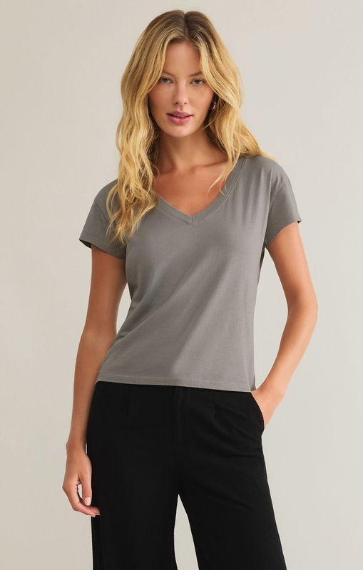 MODERN V-NECK TEE - GRAPHITE GREY