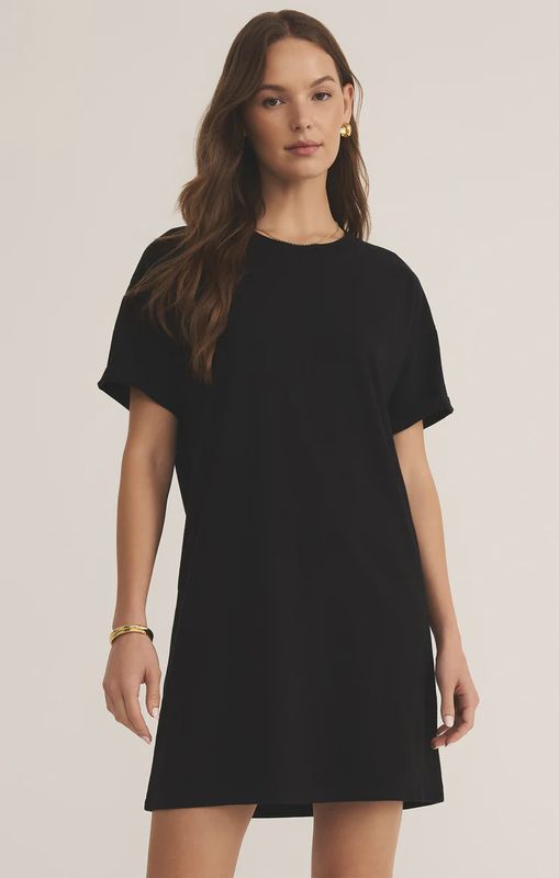 SWAY MINI TEE DRESS - TRUE BLACK