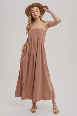 BILLOWY MAXI DRESS - CLAY