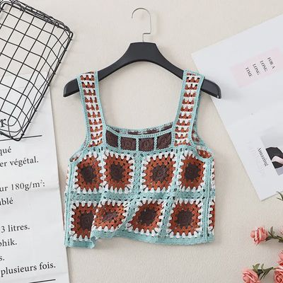 HANDMADE BOHO CROCHET CAMI - GREEN