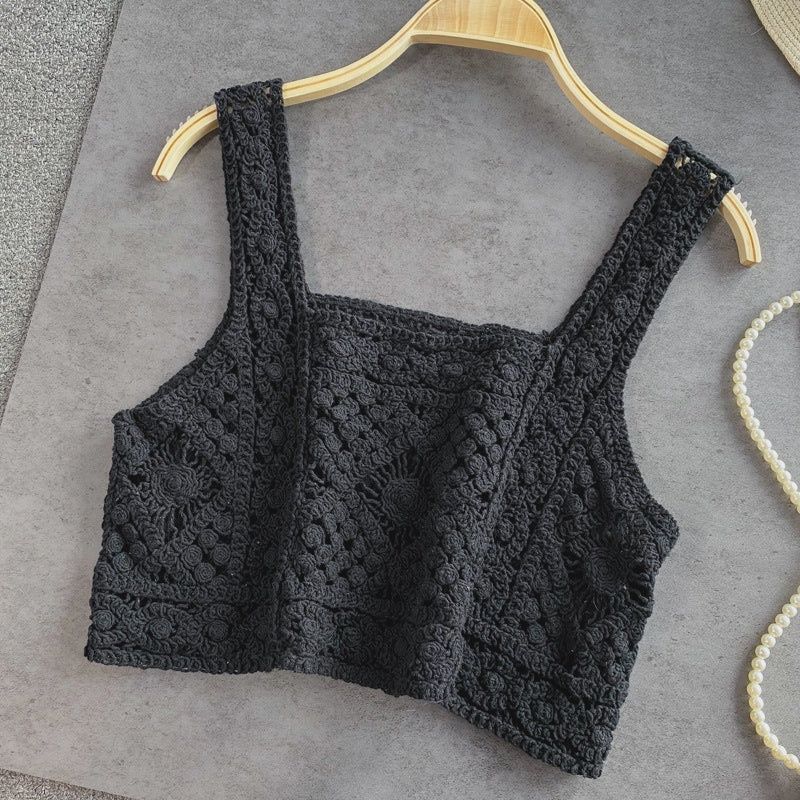 CROSA CROCHET CAMI - BLACK