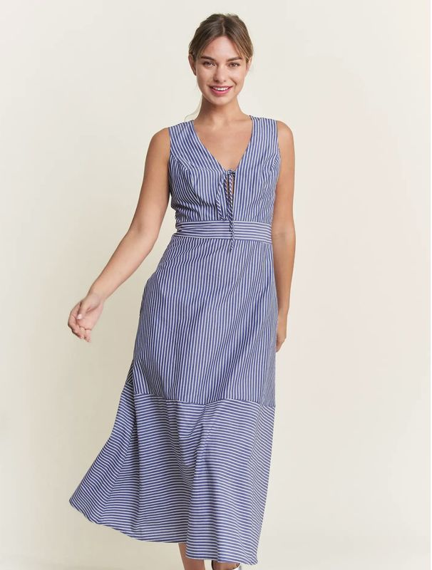 SUMMER STRIPED DRESS - NAVY
