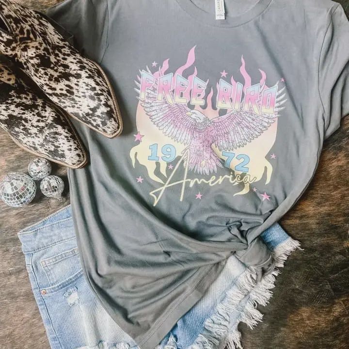 FREEBIRD GRAPHIC TEE - CHARCOAL