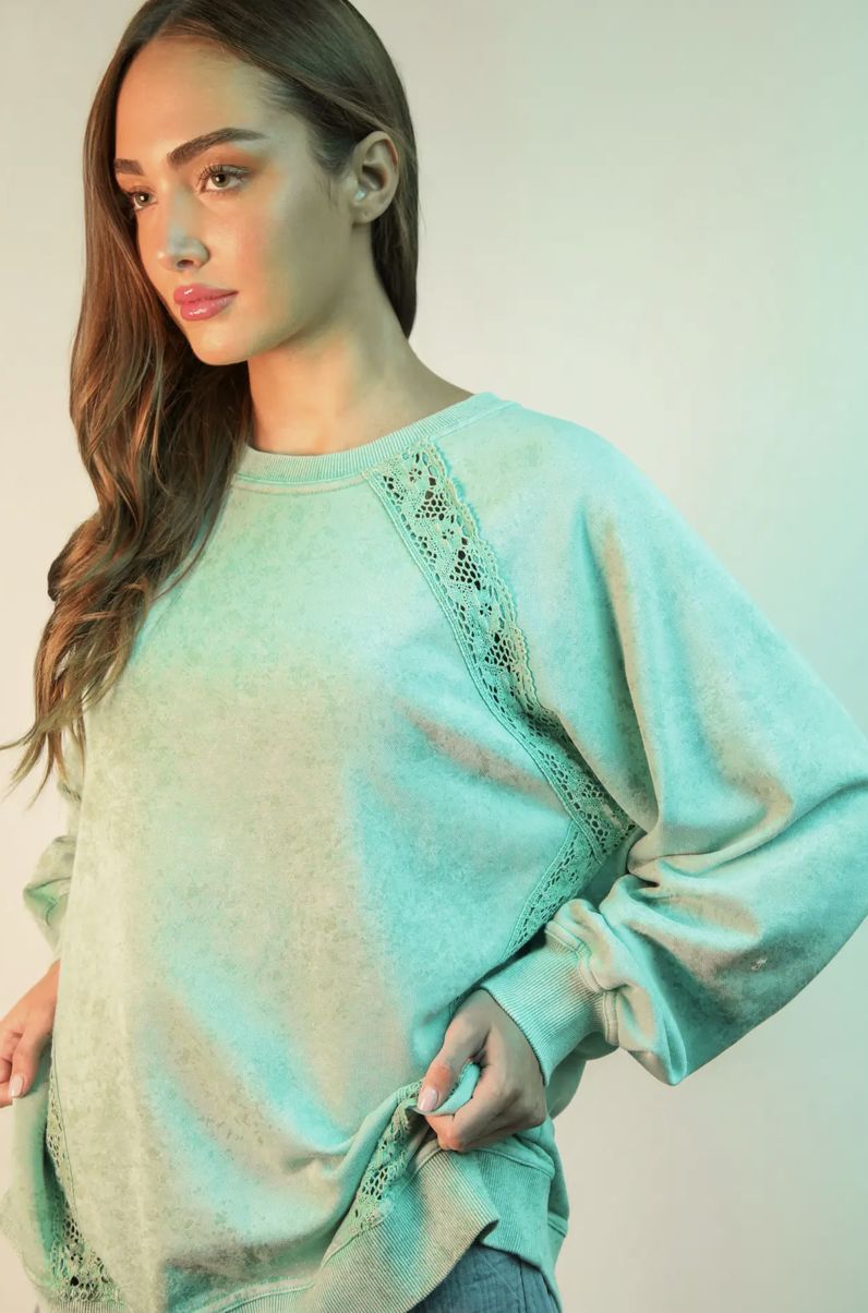 ANNIE LACE TOP - MINT