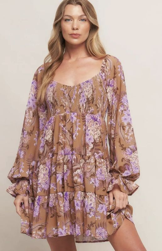 VIOLET FIELDS DRESS - CAMEL