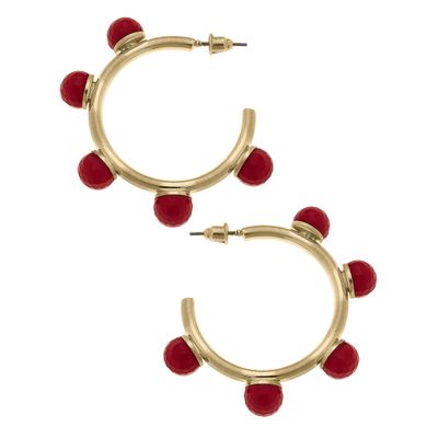 ALLISON RESIN BEADED HOOP EARRINGS