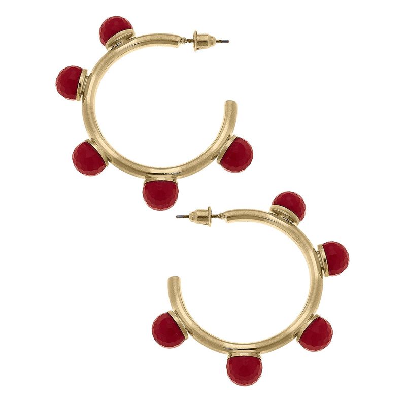 ALLISON RESIN BEADED HOOP EARRINGS