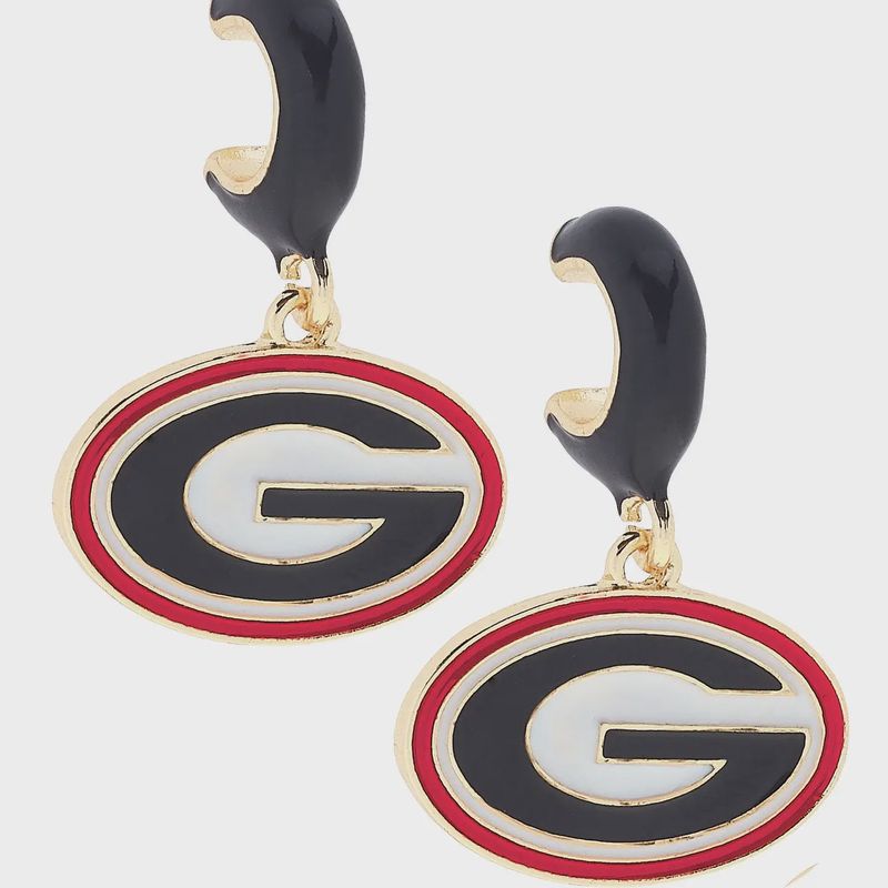 GEORGIA BULLDOGS ENAMEL LOGO HUGGIES - RED/BLACK