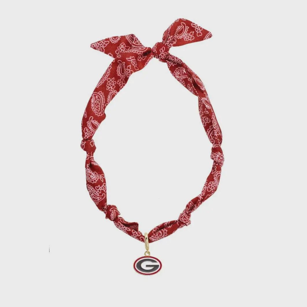 GEORGIA BULLDOGS BANDANA SCARF NECKLACE