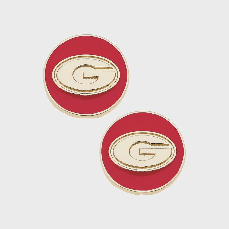 GEORGIA BULLDOGS LOGO CIRCLE STUDS