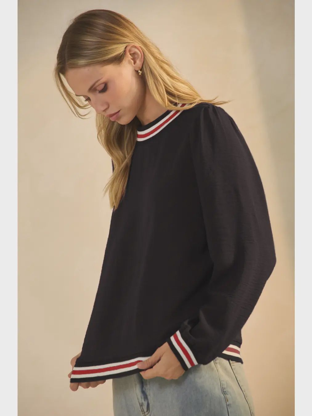 GAMEDAY MOCK NECK - BLACK/RED COMBO