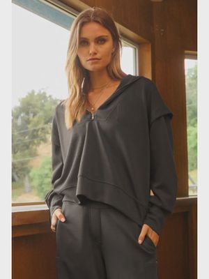 SOFT SCUBA QUARTER ZIP - BLACK