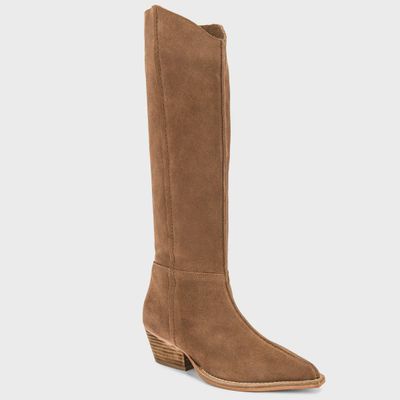 SWAY LOW SLOUCH BOOT - BURNT CARAMEL SUEDE