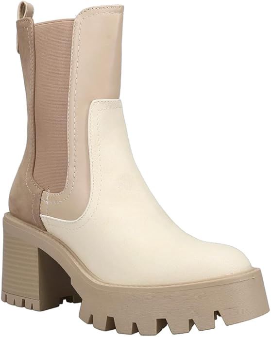 REMI COLORBLOCK BOOT - BEIGE BONE