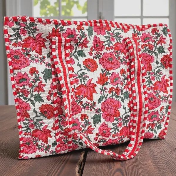 Poppy Lane Pink Floral Tote Bag