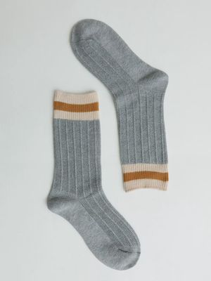Cozy Retro Color Block Wool Crew Socks - Vintage Style