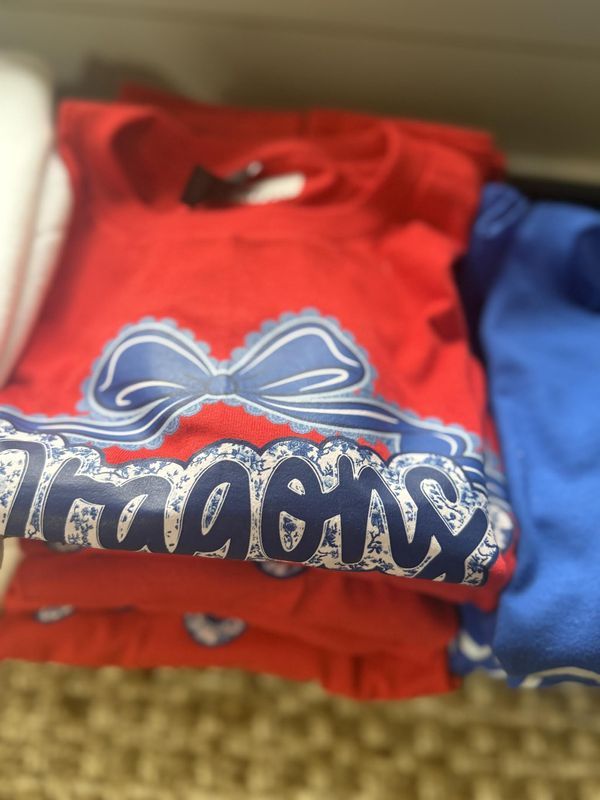 Blue &amp; White Floral Dragons T-Shirt - Youth