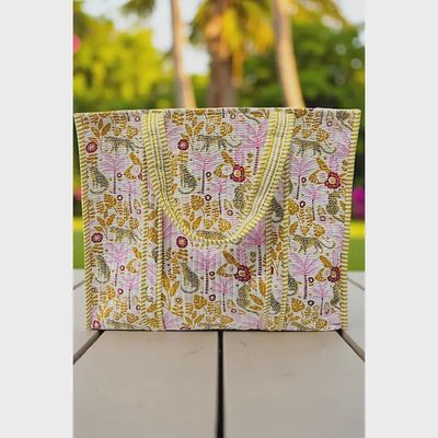Jasmine Cheetah Floral Tote Bag
