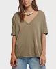 FREE PEOPLE NINA TEE V, Color: Olive Stone, Size: X-Small