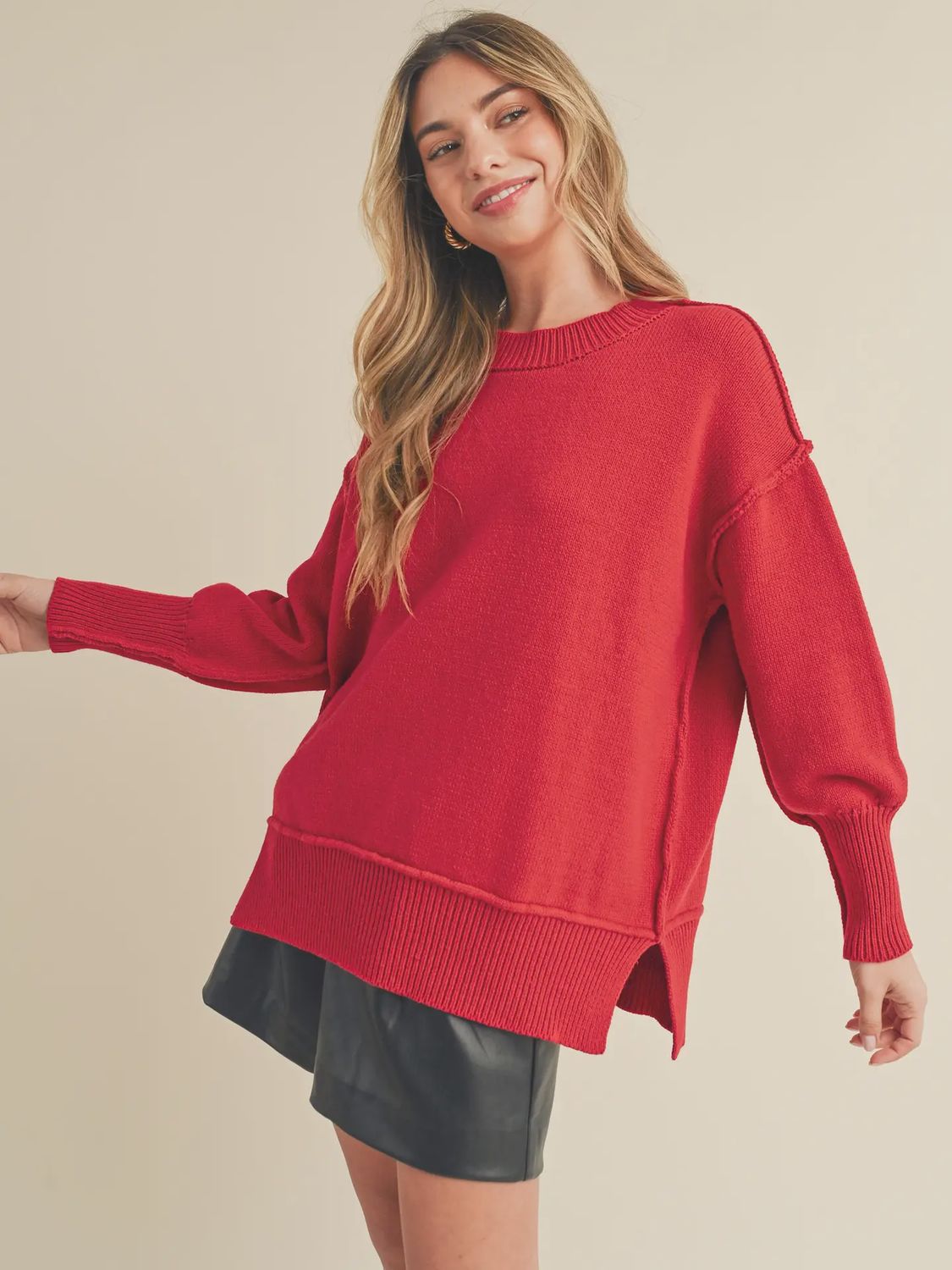 Ina Sweater, Color: Red, Size: Small