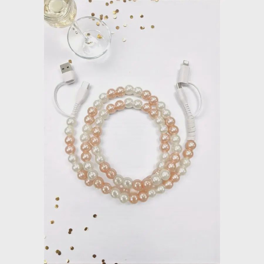 Champagne Pearl Cord Phone Charger