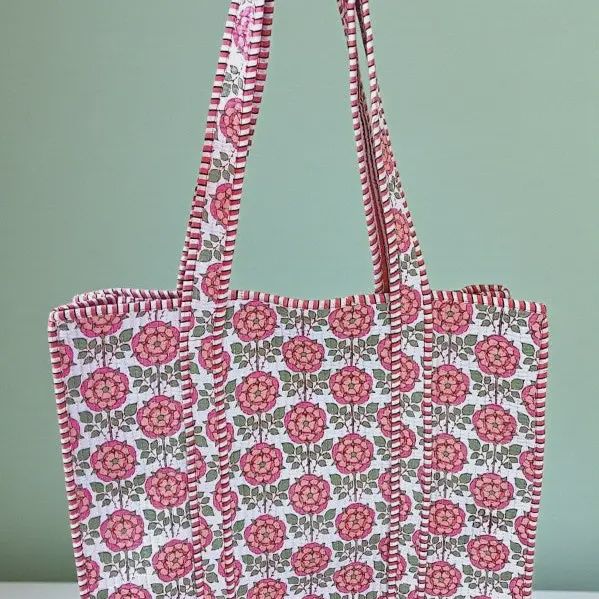 Cali Pink Floral Tote Bag