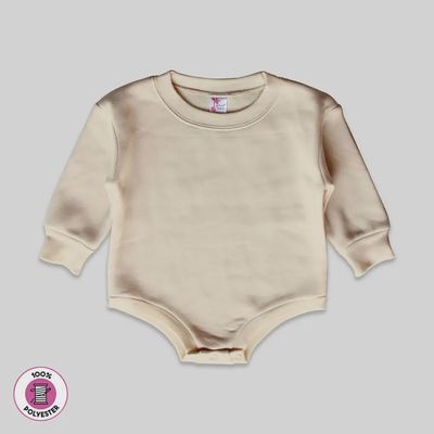 Infant Baby Bubble Sweatshirt Romper Fleece-Lined Cozy - TAN