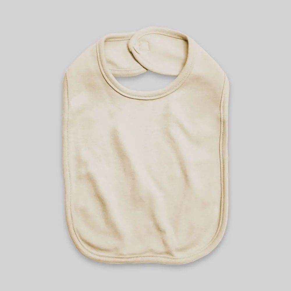 Baby Bibs w/ Velcro Closure 2 Ply | 100% Cotton - Natural