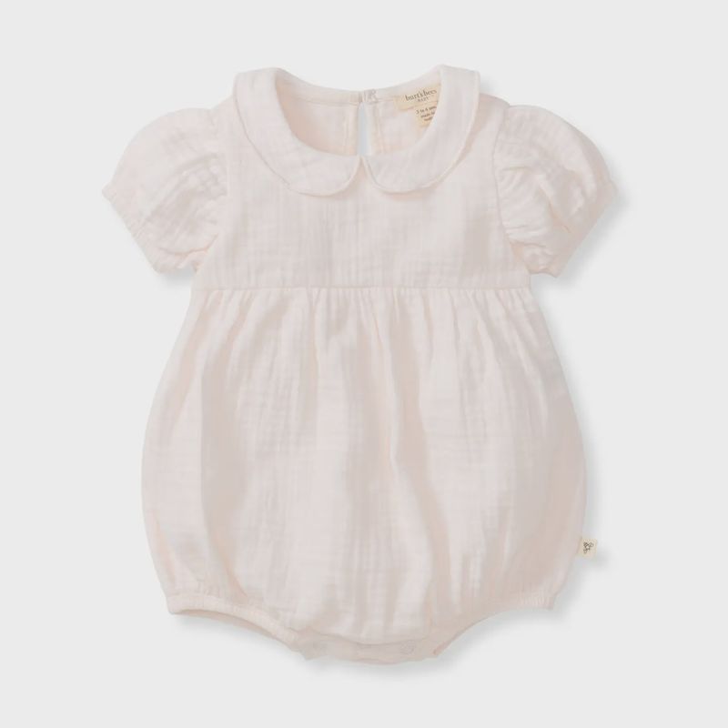 Baby Girl Muslin Collar Bubble Romper