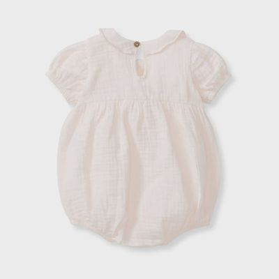 Baby Girl Muslin Collar Bubble Romper