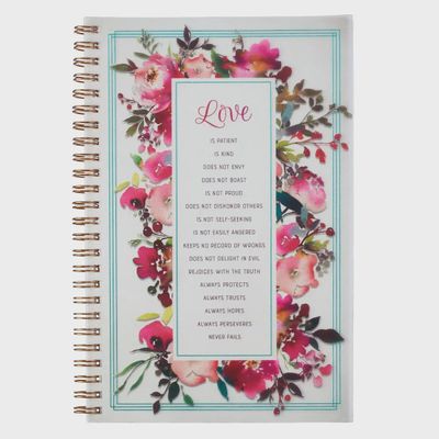 Notebook Wirebound Love 1 Cor. 13:4-7