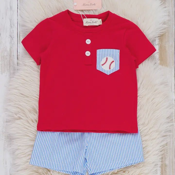 Dugout Ball Striped Embroidered Cotton Outfit