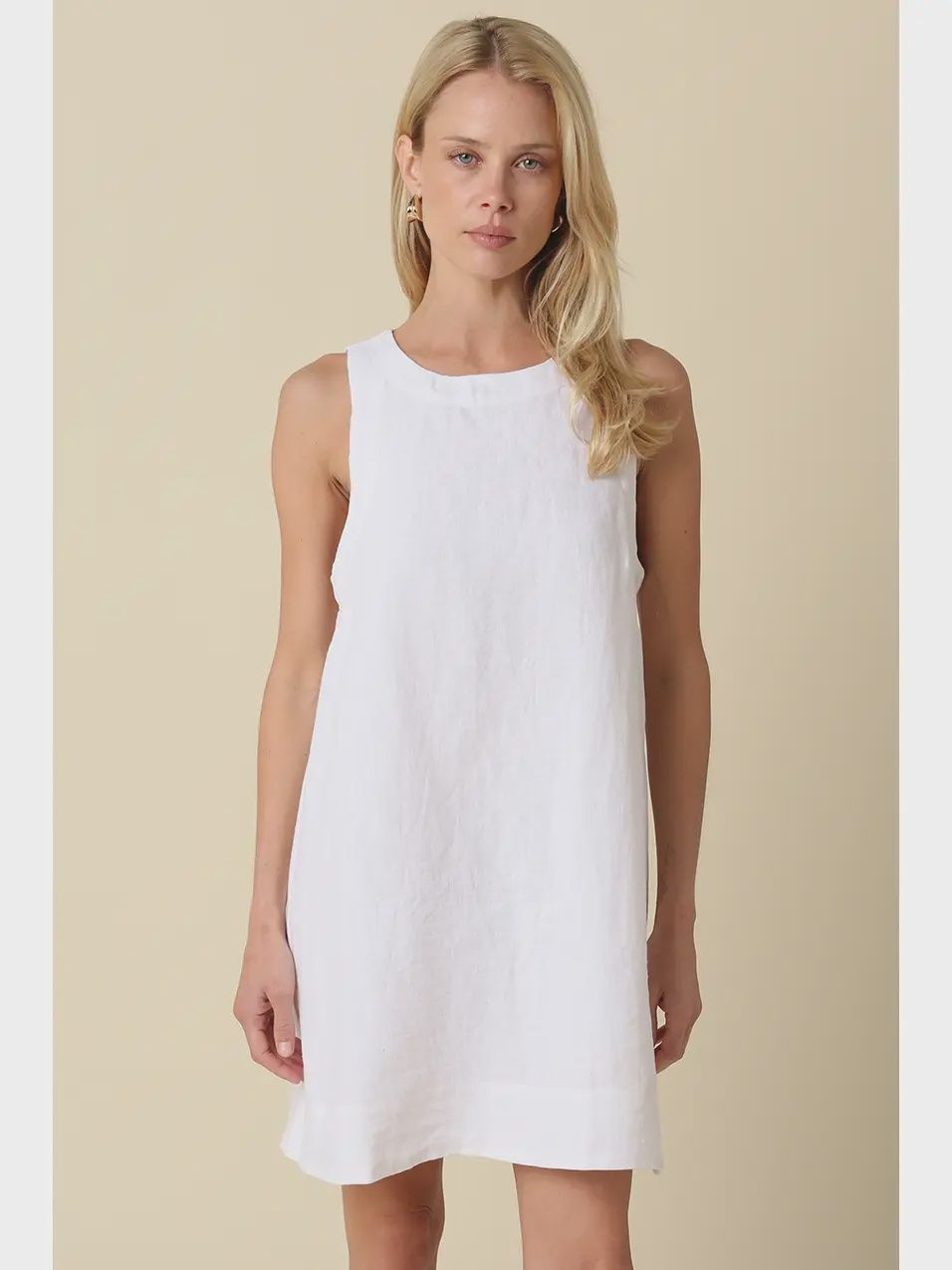 Lena Classic Linen Mini Dress