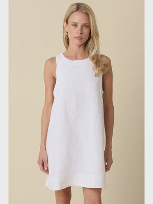 Lena Classic Linen Mini Dress