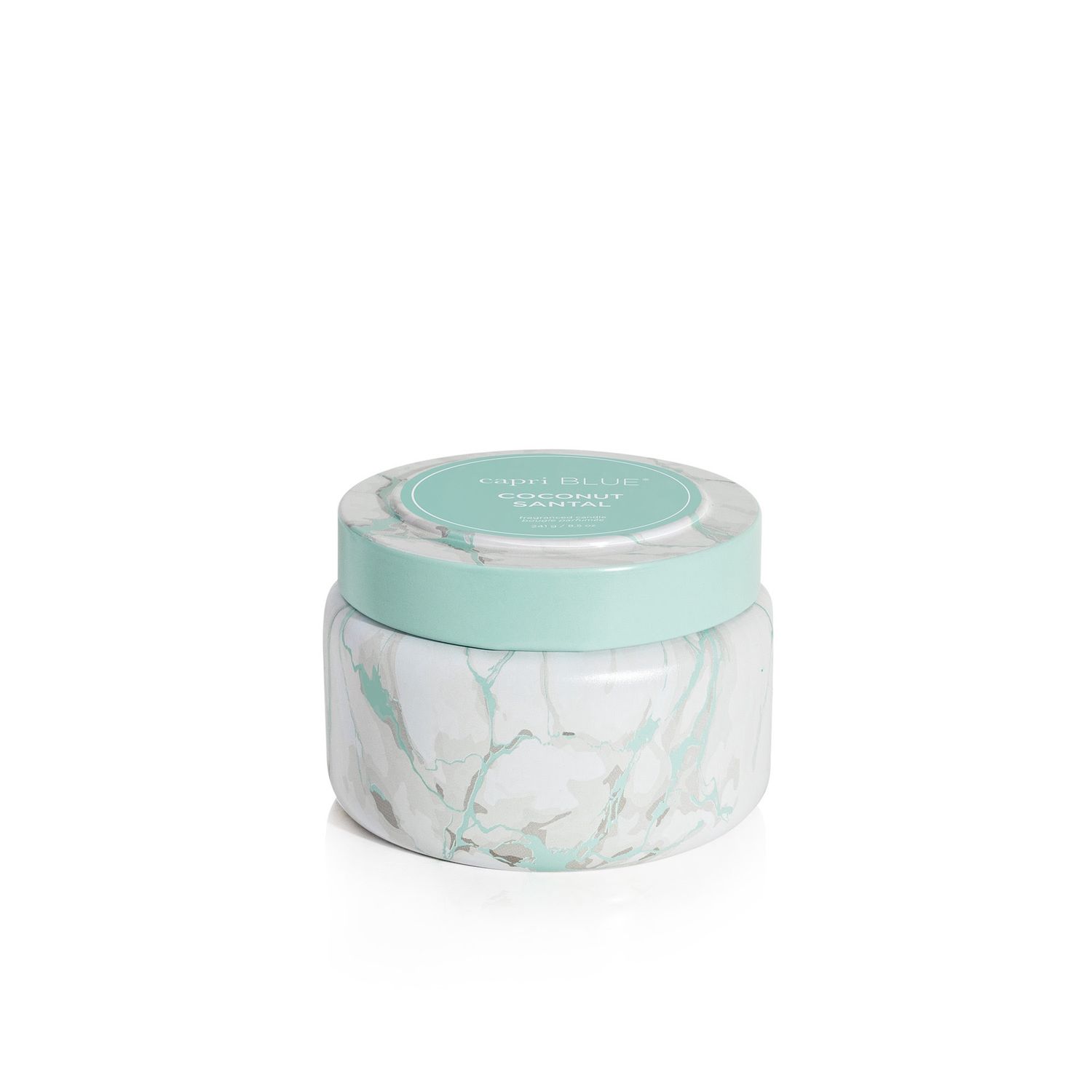 Coconut Santal Modern Marble Travel Tin 8 oz