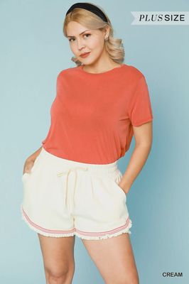 Ruffle Trim Athletic Shorts