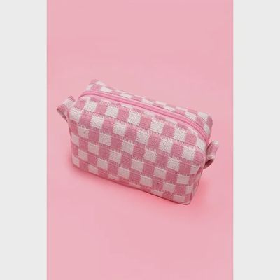 Checker Gingham Makeup Cosmetic Pouch Bag