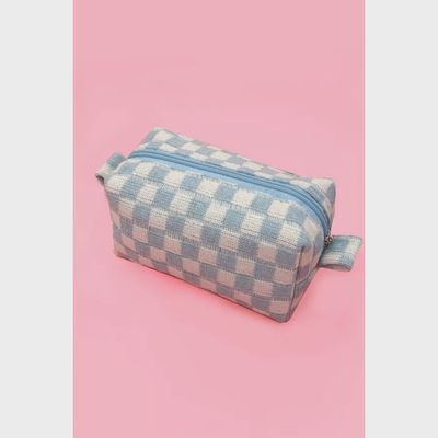 Checker Gingham Makeup Cosmetic Pouch Bag