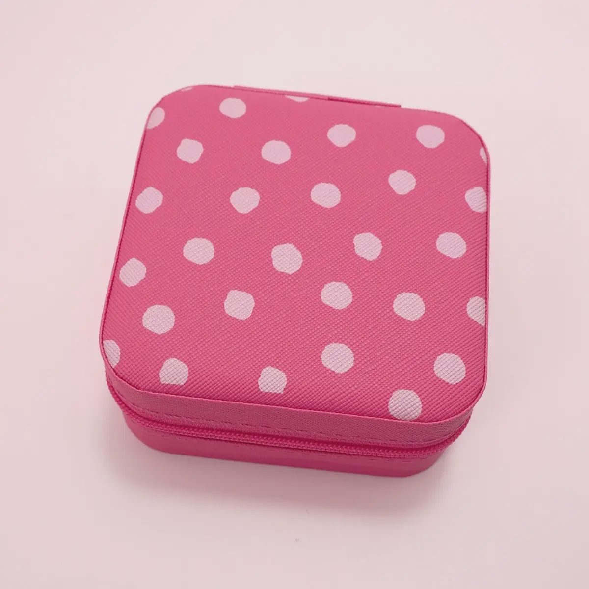 Designed Jewelry Organizer Travel Box Case, Color: POLKA DOT FUCHSIA