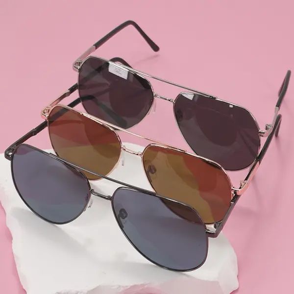 Double Bridge Aviator Sunglasses
