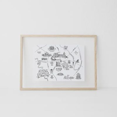 5x7 Athens, Georgia Map Art Print