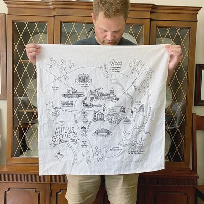 Athens, Georgia Towel Black