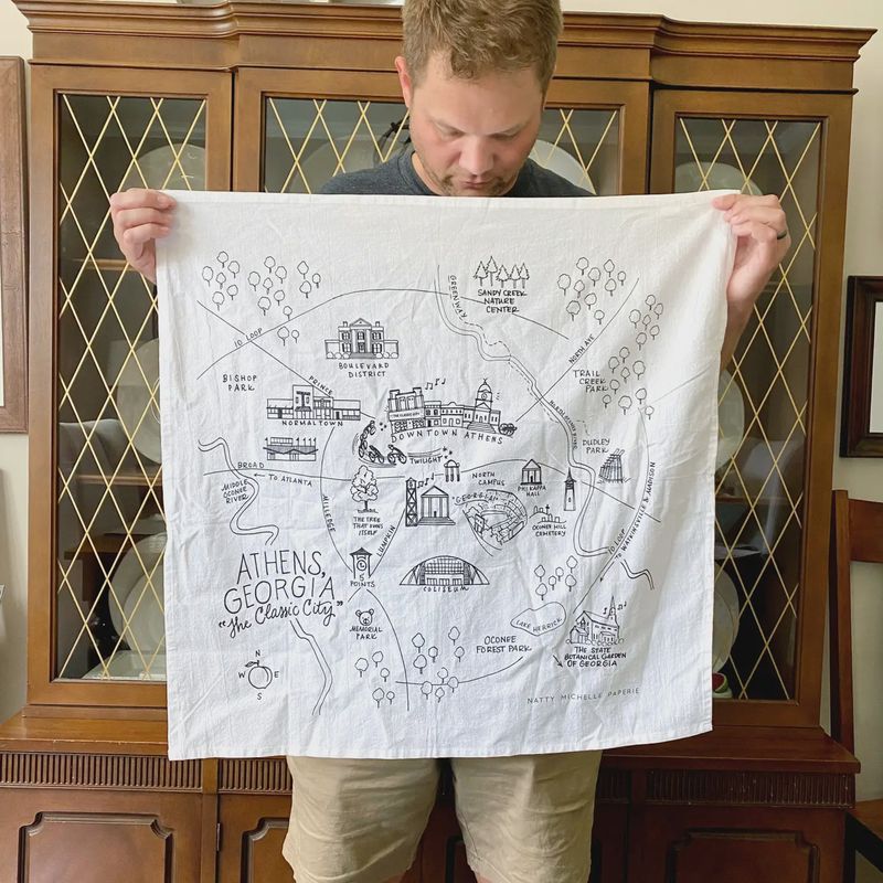 Athens, Georgia Towel Black
