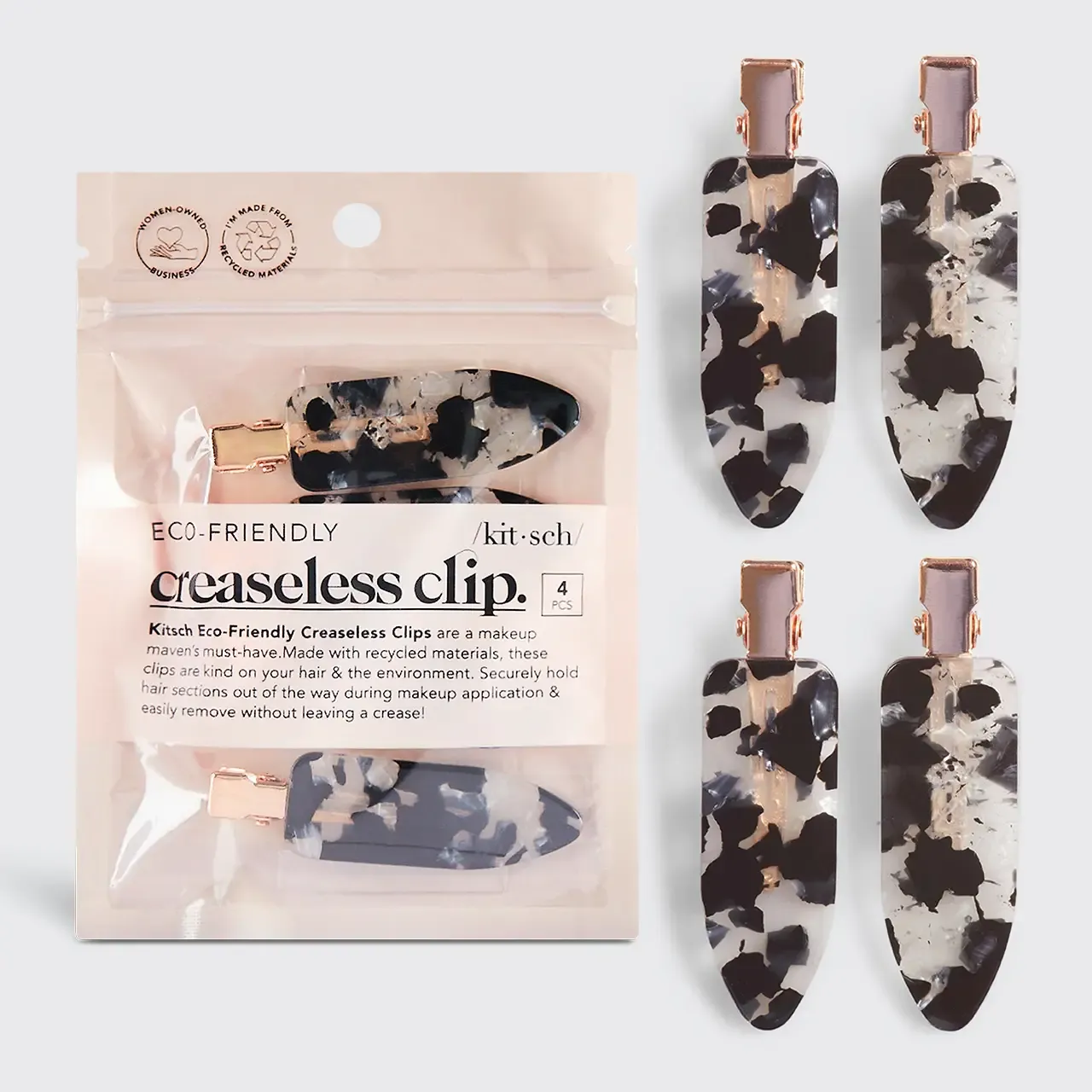 Creaseless Clips 4pc Set - Black Terrazzo