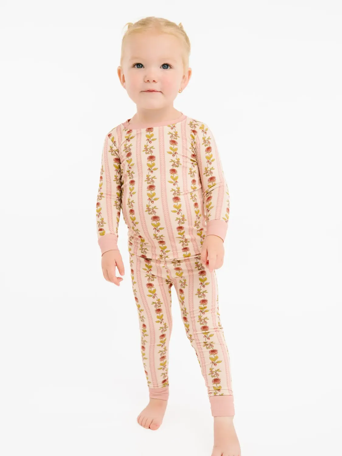 Vintage Floral Stripe Bamboo Set, Size: 12-18M