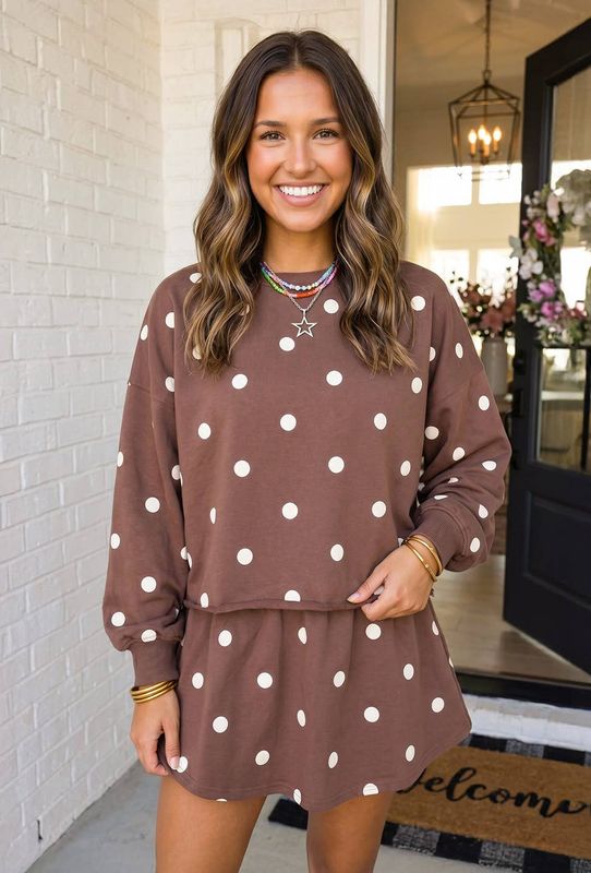 LAS Polka Dot Casual Mini Skort Set (S-XL)