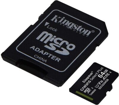 Kingston microSDXC Canvas Select Plus 64GB 100 MB/s + SD adapter
